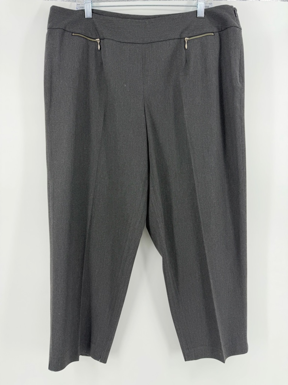 Talbots Charcoal Grey Stretch Knit Ankle Trouser Pants, Women's 18 Petite